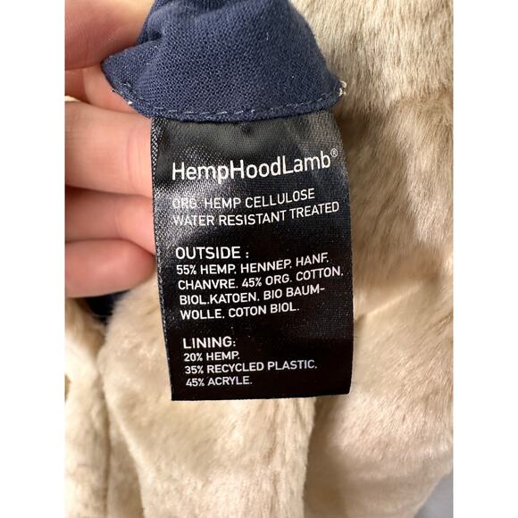 Hemp HoodLamb Limited Edition Jeremy Fish Rabbit Bunny Print Long coat Small - Picture 9 of 11
